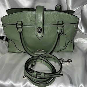 Coach Green Leather Mercer crossbody Satchel